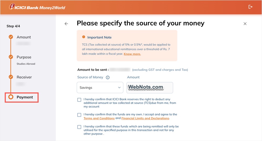 Confirm Payment Details