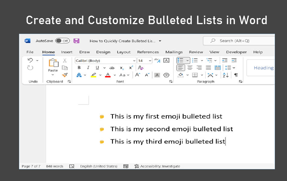 How To Create A Bulleted List In Microsoft Word - Printable Timeline ...