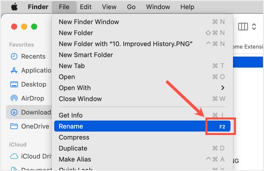 how to rename file on mac