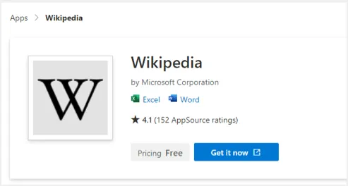 WikiPedia Word Add-in