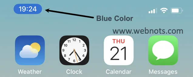 Blue Time in iPhone