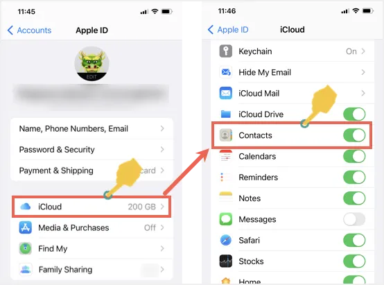 mailbird sync with icloud contact