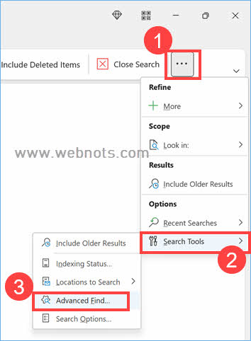 Advanced Find in Outlook Email Search