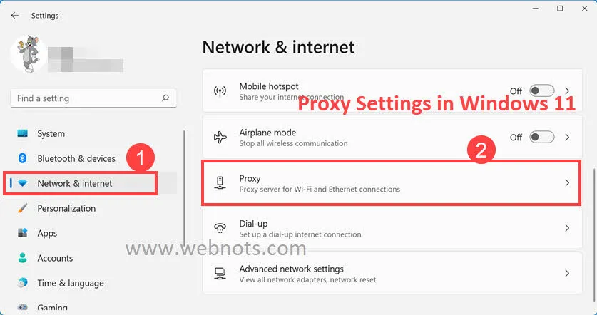 mailbird proxy settings in windows internet