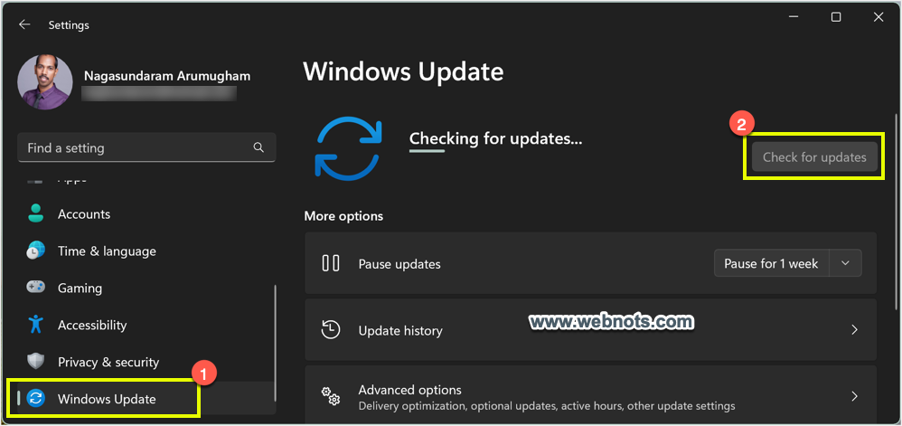 Buscar actualizaciones de Windows