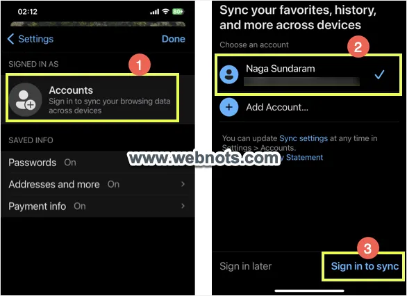 Enable Sync in Edge Mobile