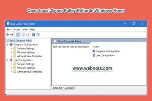 Open Local Group Policy Editor in Windows Home
