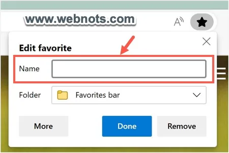 Save Favorites without Name in Edge