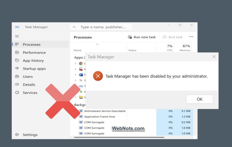 Disable Task Manager in Windows 11