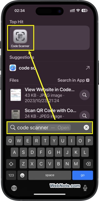 Search and Find Code Scanner