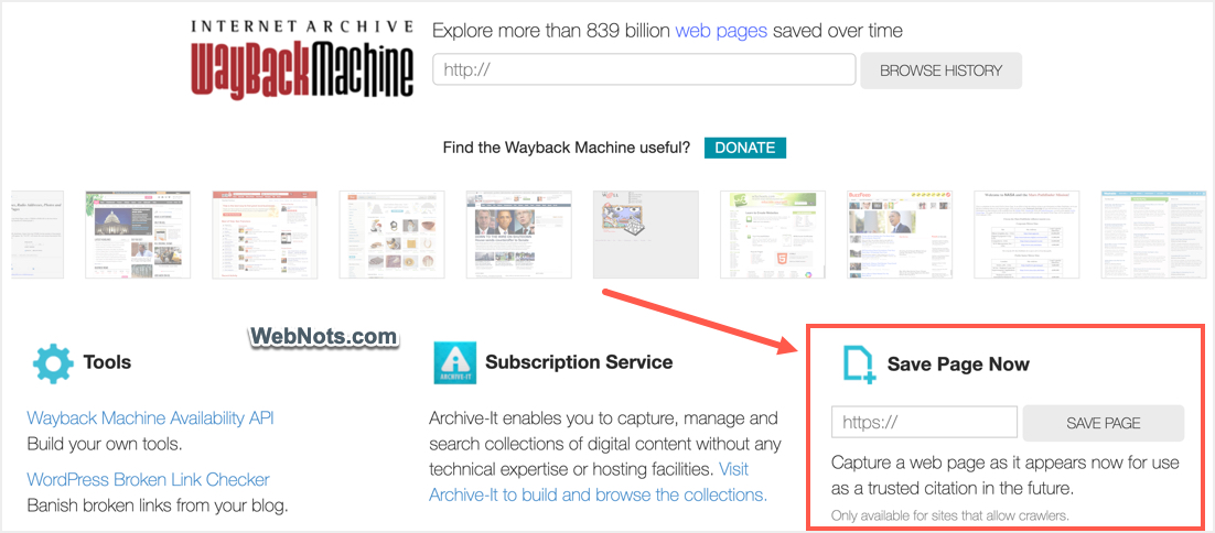 Access Manual Archive Submission Page