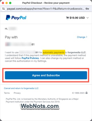 Auto Recurring Payment for Novashare