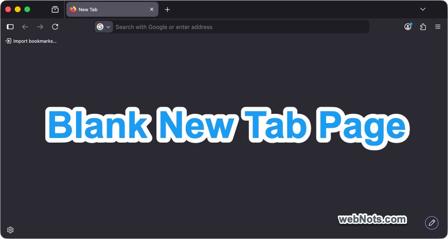Blank New Tab Page