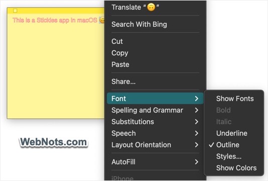 Change Font in Stickies