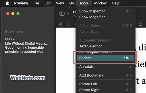 Custom Menu Shortcut in Preview App