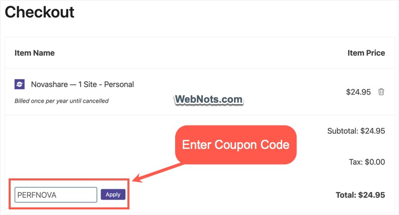 Enter Coupon Code