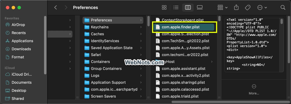 Find and Open Finder PLIST File