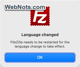 Language Changed Confirmation