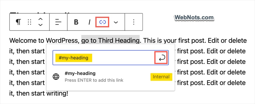 Link HTML Anchor on Same Page