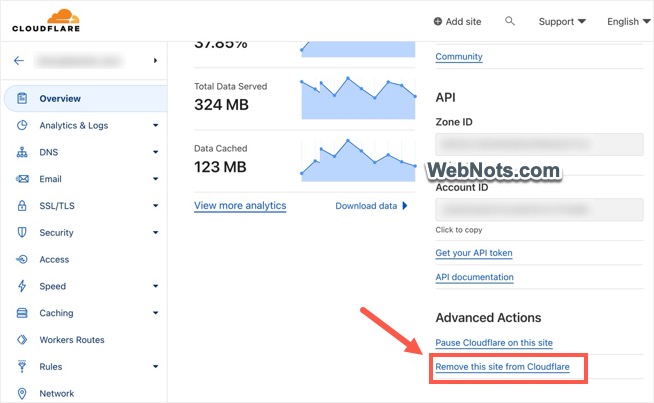 Remove Site from Cloudflare