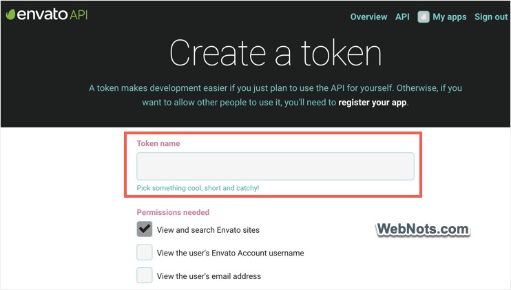 Provide Token Name