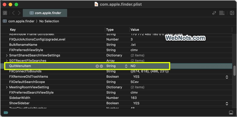QuitMenuItem Value in PLIST File