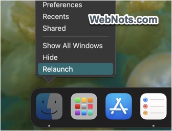 Relaunch Finder from Dock