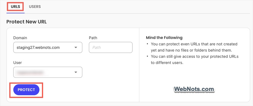 Assign User to Protect