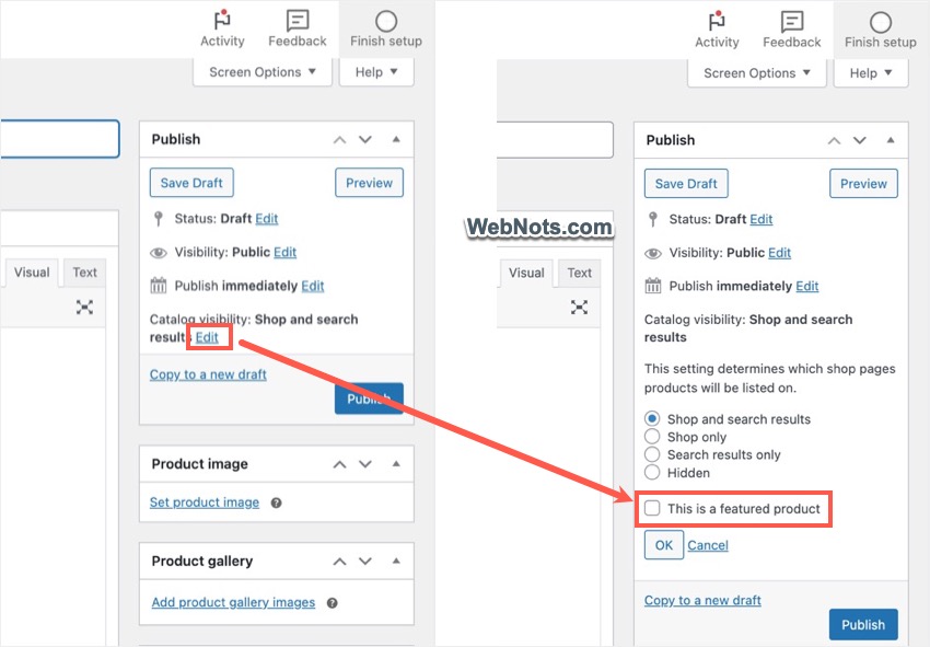 Change Catalog Visibility as Featured