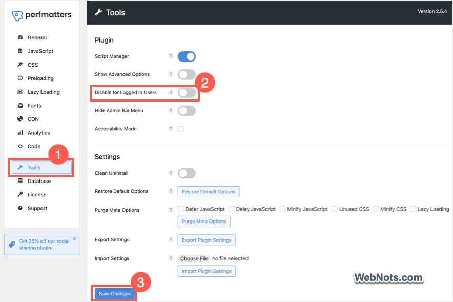 Disable Perfmatters for Logged in Users
