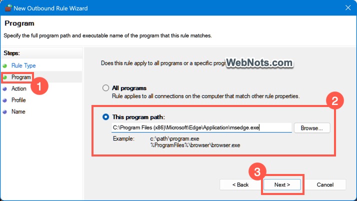 Select Program Location