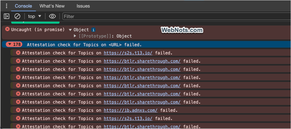 Attestation Check for Topics Failed Error in Chrome
