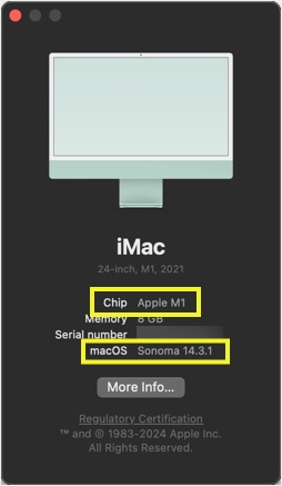 Check Mac Chip and macOS Version