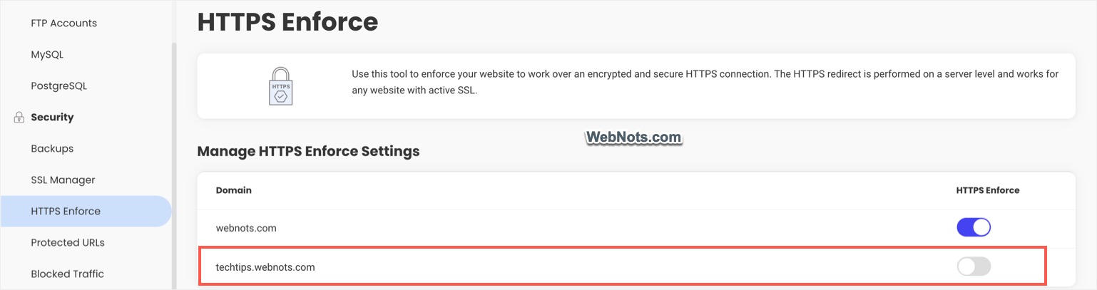 Enforce HTTPS