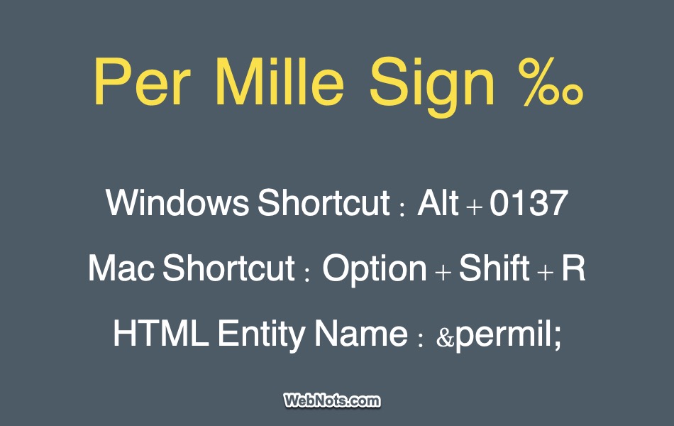 Per Mille Sign ‰