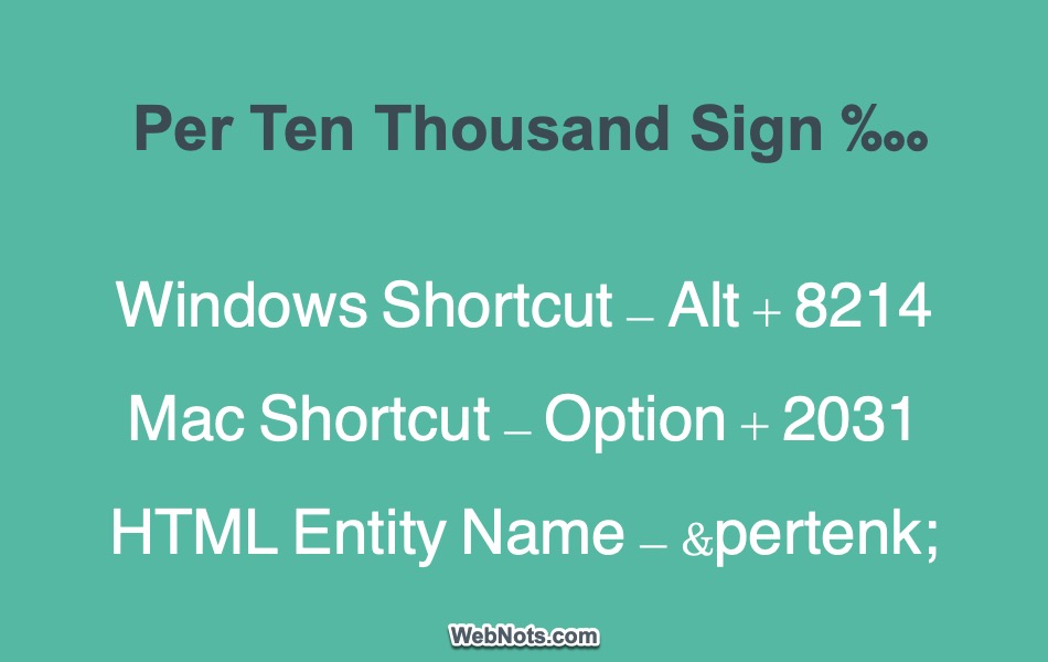 Per Ten Thousand Sign ‱