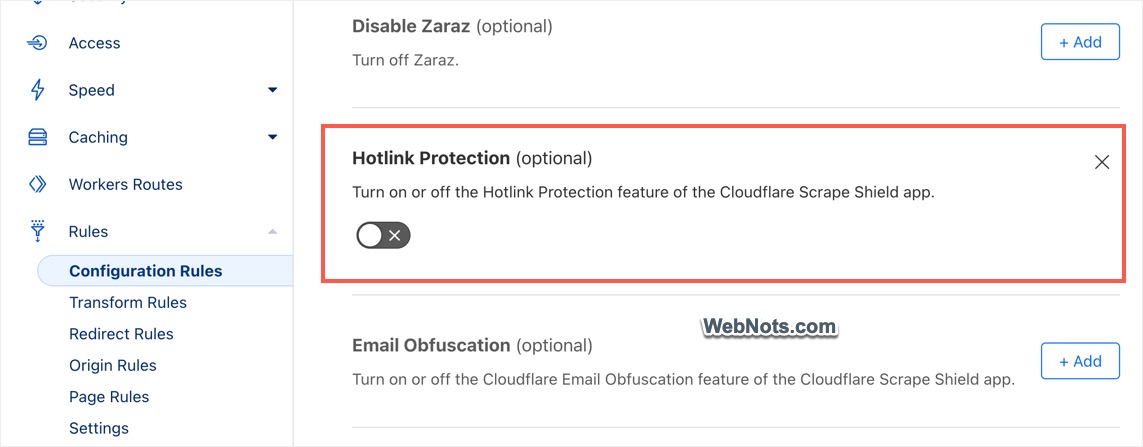 Add Hotlink Protection Rule