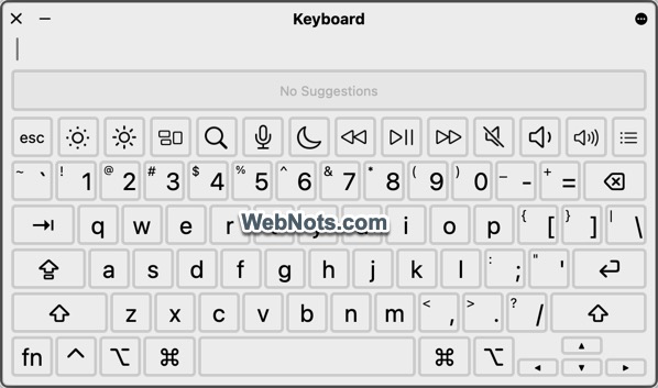 Default Mac Accessibility Keyboard