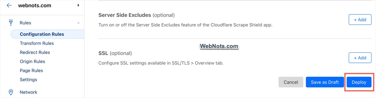 Deploy Configuration Rule