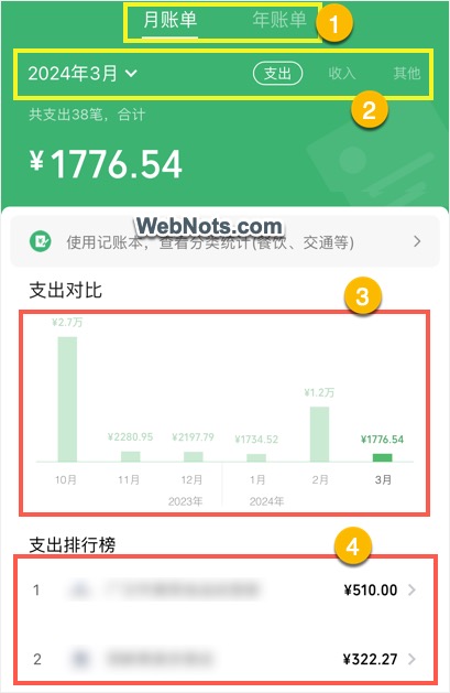 Expenditure Graph in WeChat Pay Statistics