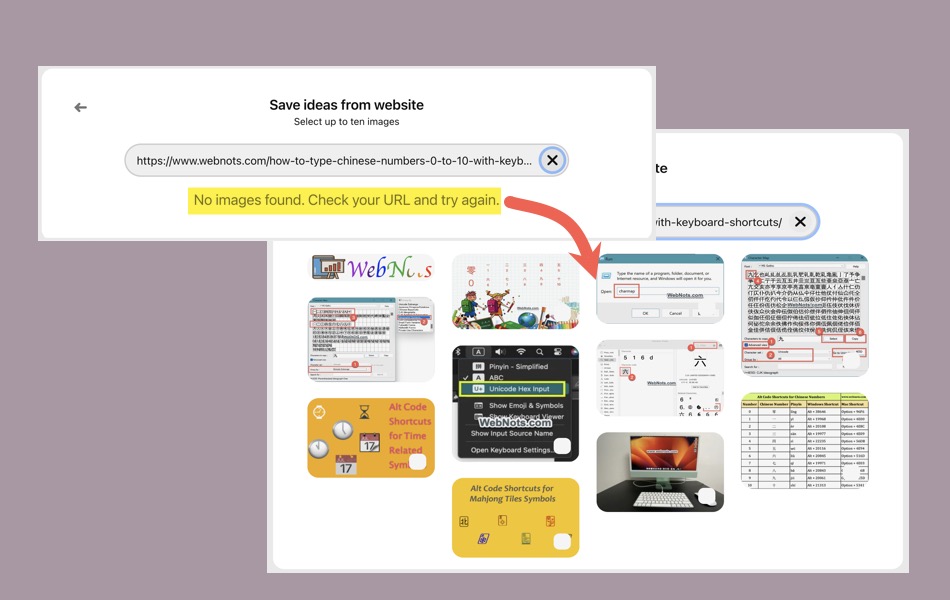 Fix No Images Found Check Your URL Error in Pinterest