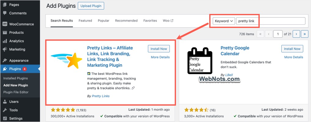 Install Pretty Link Plugin