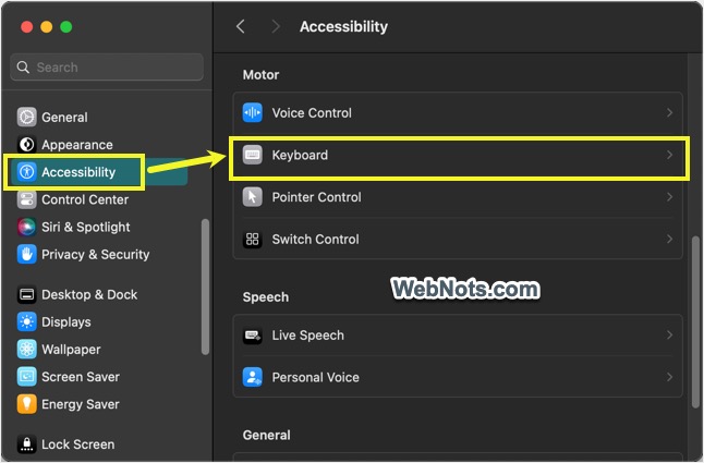 Mac Accessibility Keyboard Settings
