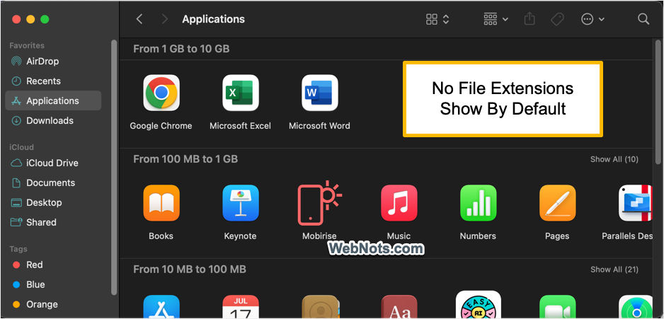 No File Extensions Show in Mac