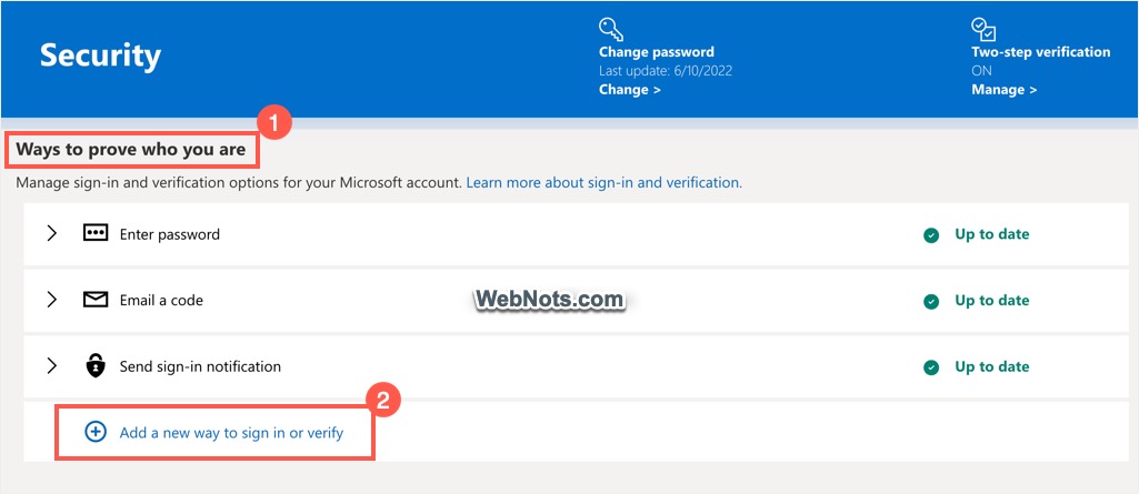 Add New Way to Sign In