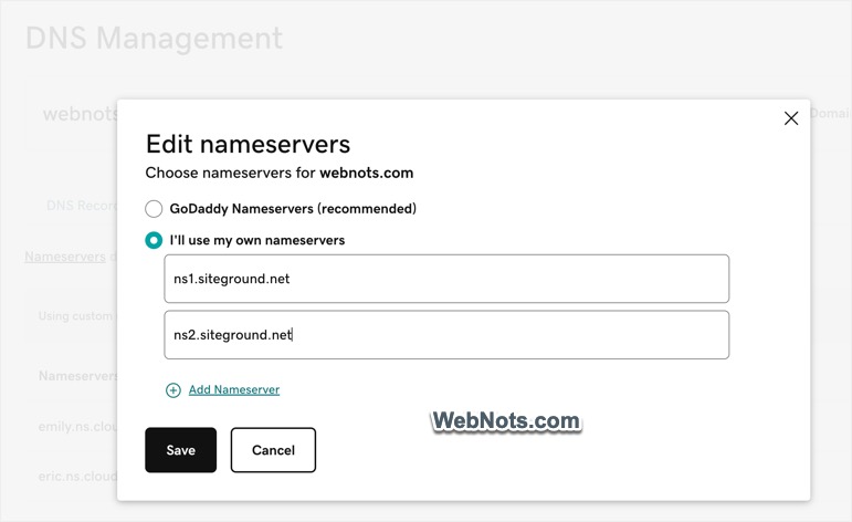 Change Nameservers