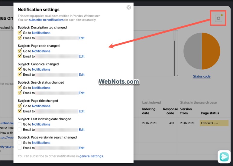 Configure Notification Settings for Tracking