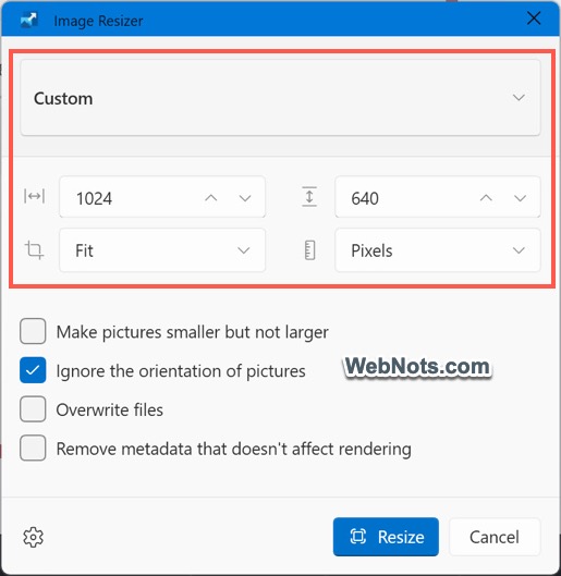 Create Custom Image Size