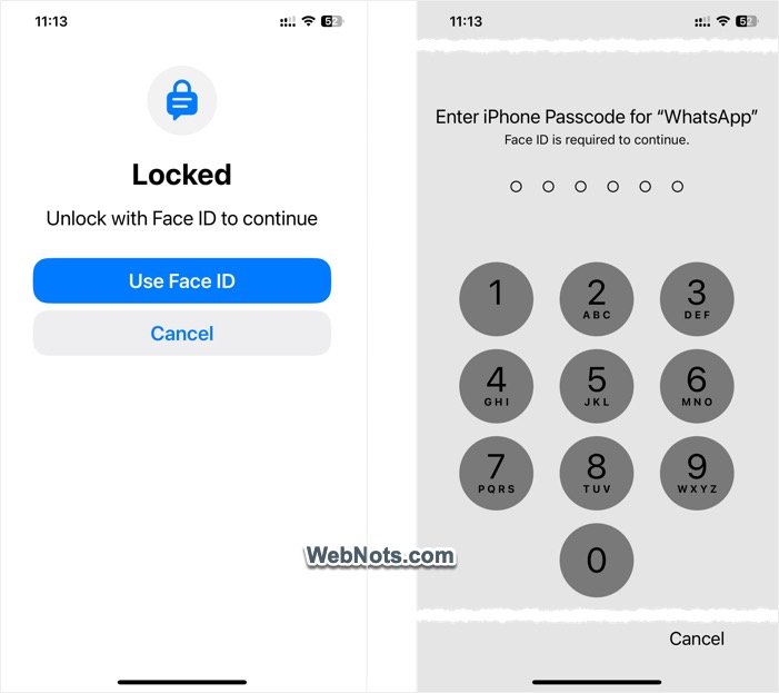 Unlock with Face ID or PIN
