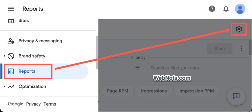 AdSense Reporting Settings